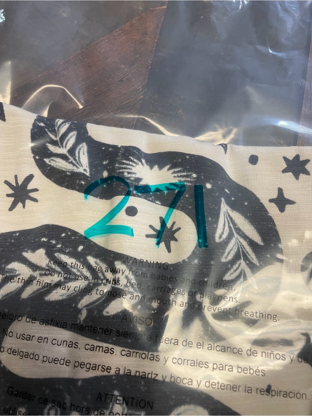 White Graphic Snake Tee with Celestial Print - Picture 8 of 8